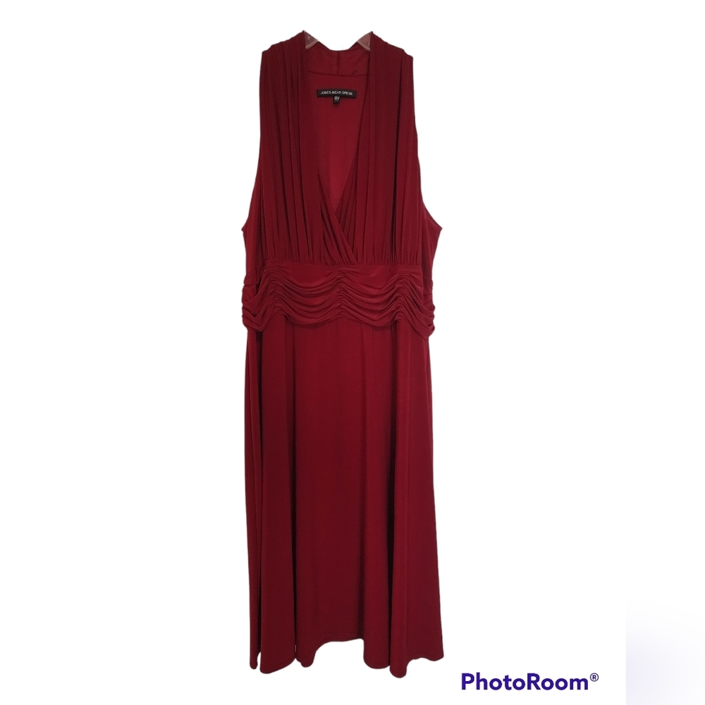 JONES Wear Dress Red Sleeveless V-Neck SZ 20 W